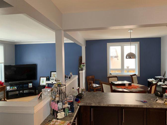 Open Floor Plan Blue Paint Home Makeover